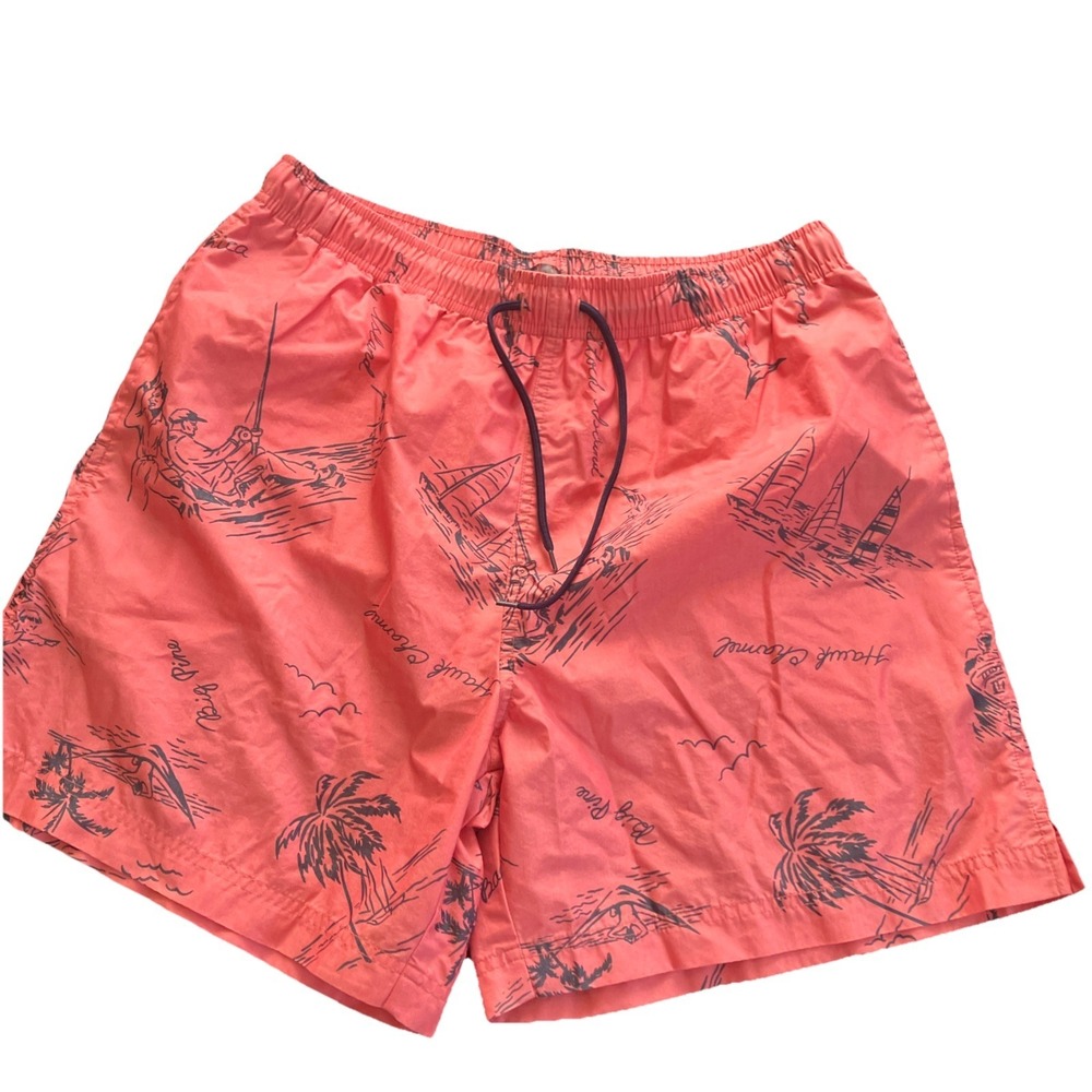 Polo Ralph Lauren Traveler Swim Shorts Pink Tropical Large Big Pine Hawk Channel